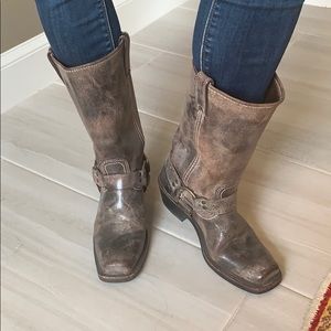 Frye boot with buckle.